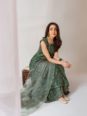 Leafy Elegance Kurti Palazzo Set