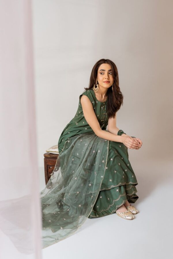 _ (7) Leafy Elegance Kurti Palazzo Set